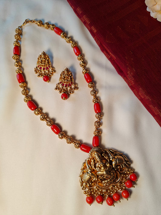 Laxmi Coral Necklace Set